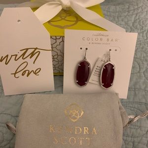 NWT Kendra Scott Magenta Jade Elle Earrings